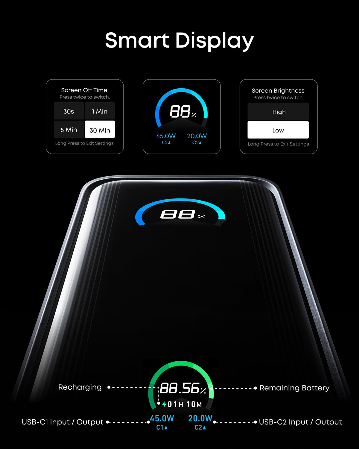 Anker Prime Power Bank (9.6K, 65W, Fusion) High Speed Charging For Your Devices