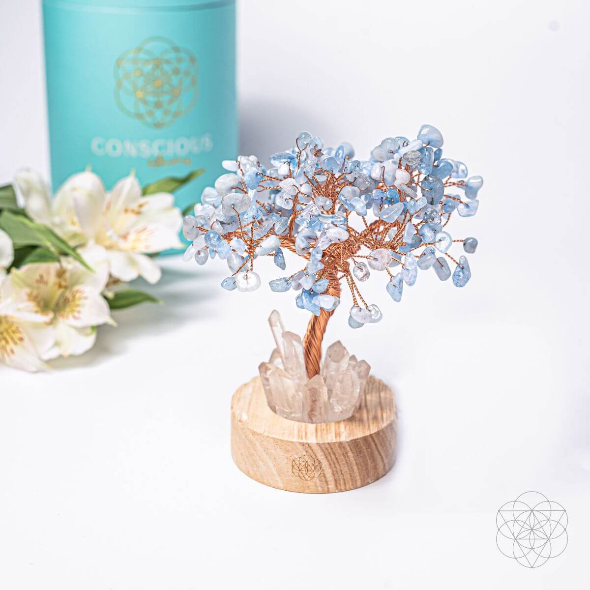 Guardian Angel Lamp of Protection - Aquamarine Tree - Rest and Heal