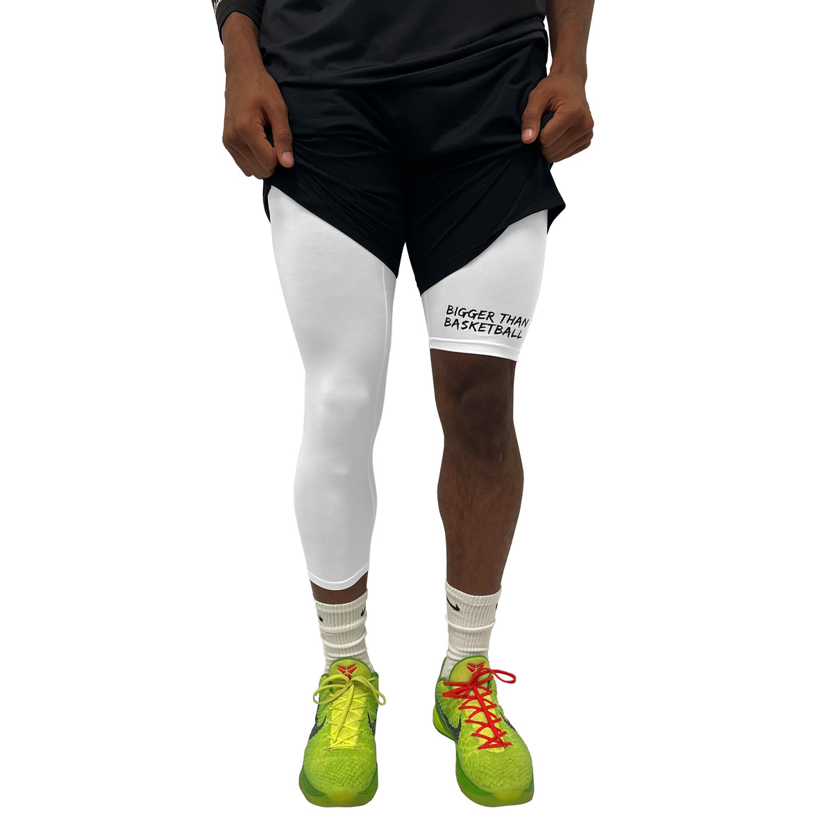 Single-Leg Compression Tights - Right - White - Unisex (Breathable, Durable and Flexible)
