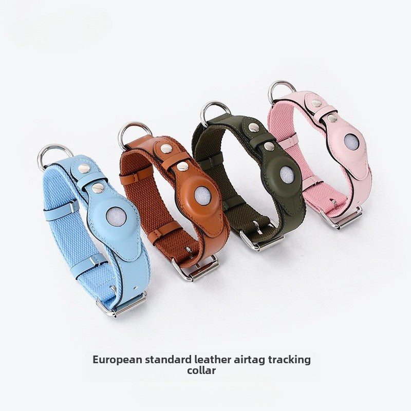 A Pple Tracker Airtag Pet Collar Adjustable Dog Leash Collar Medium Large Dog