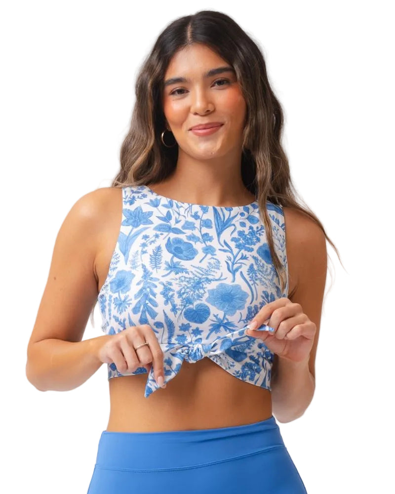 Botany Floral Knotted Crop Top (Sizes XXS - 4X)