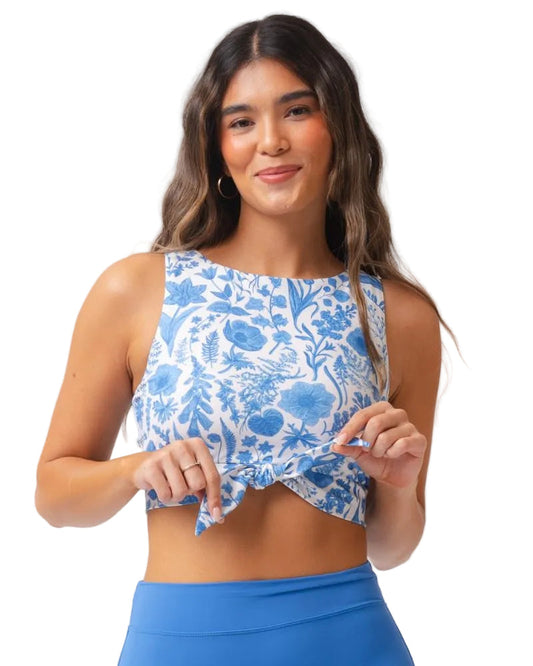 Botany Floral Knotted Crop Top (Sizes XXS - 4X)