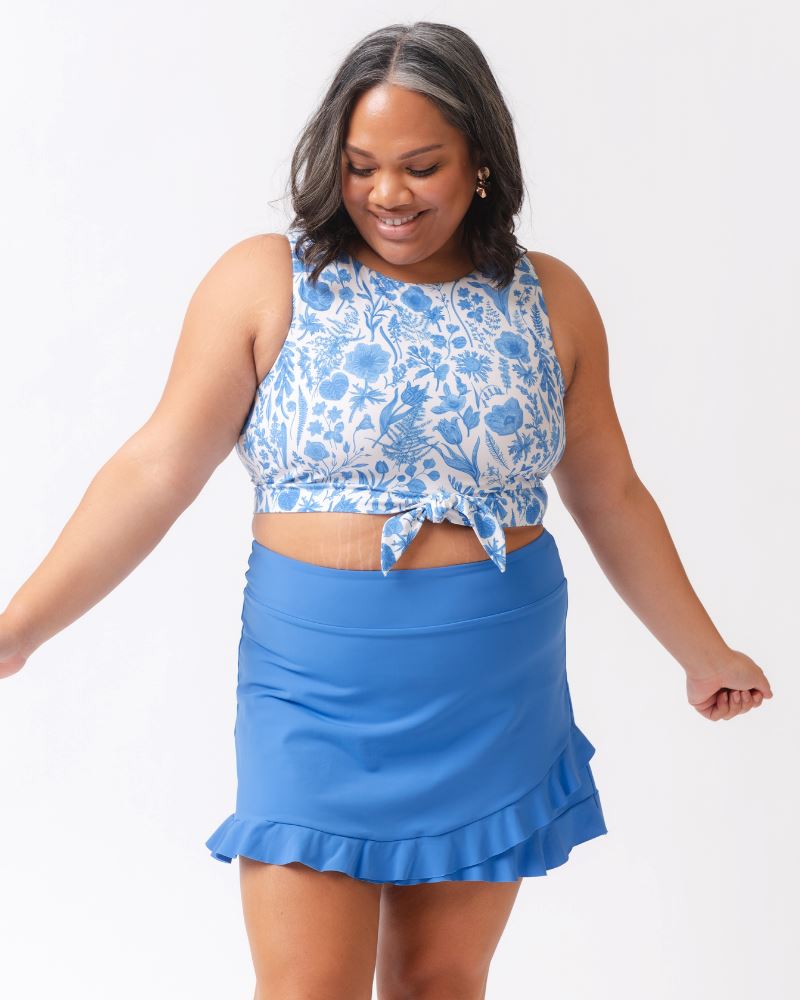 Botany Floral Knotted Crop Top (Sizes XXS - 4X)