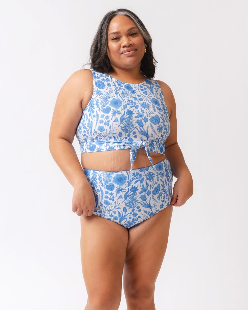 Botany Floral Knotted Crop Top (Sizes XXS - 4X)