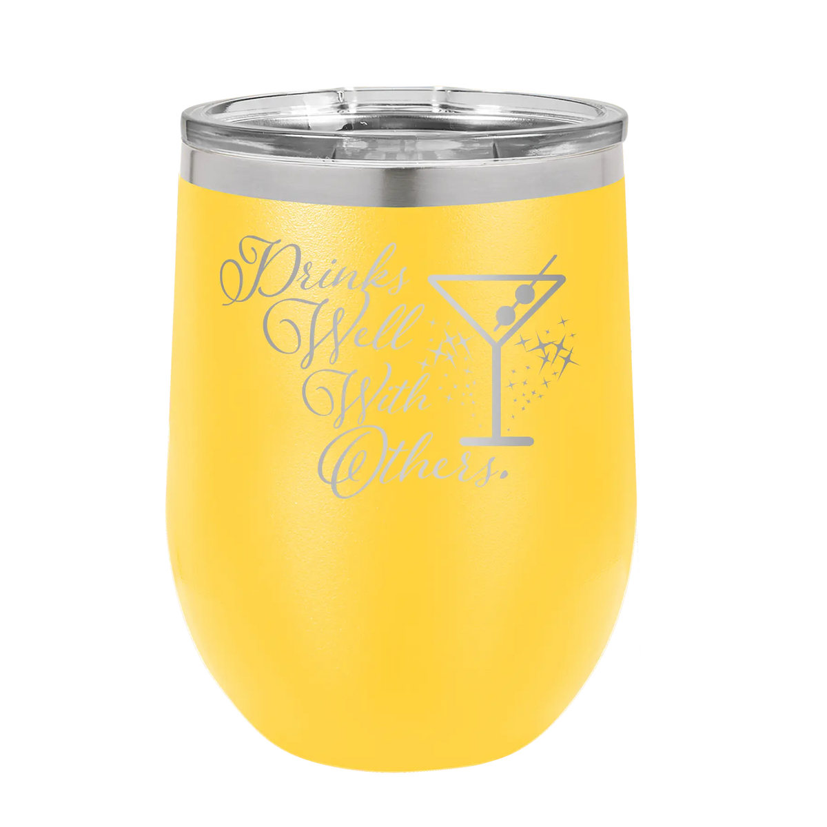 Drinks Well With Others 2 Wine Cup | Yellow