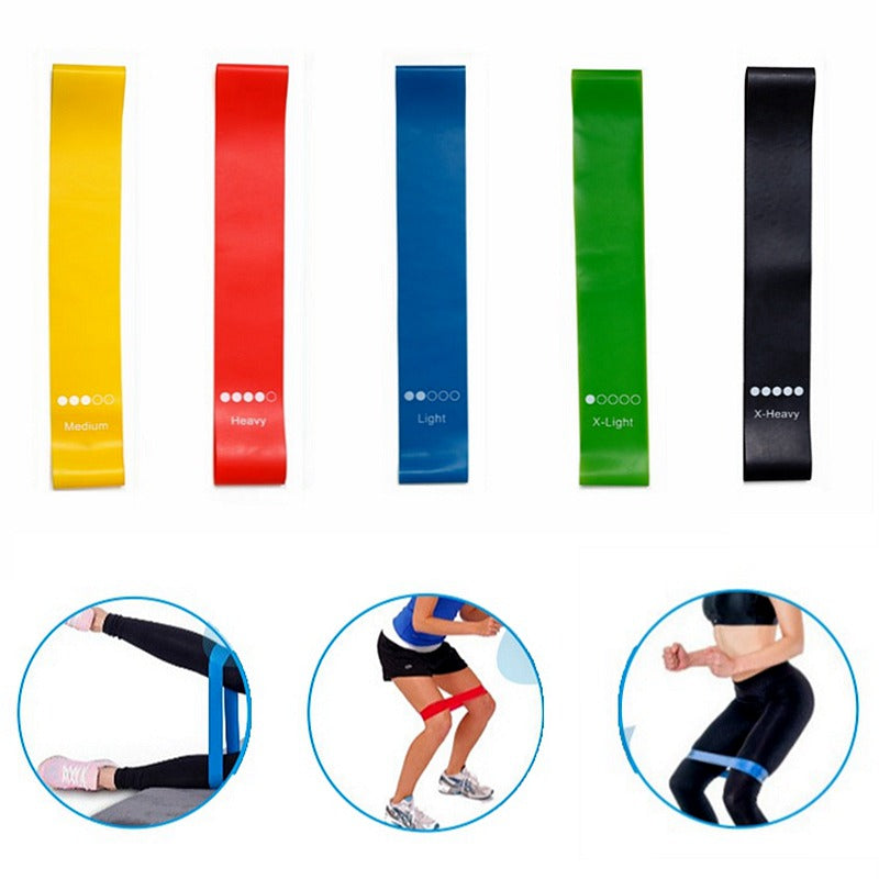 Yoga/Pilates Resistance Rubber Bands Indoor Outdoor Fitness Equipment 0.35mm-1.1mm