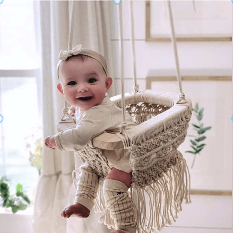 Macrame Baby Swing - Cozy, stylish, and safe place to play