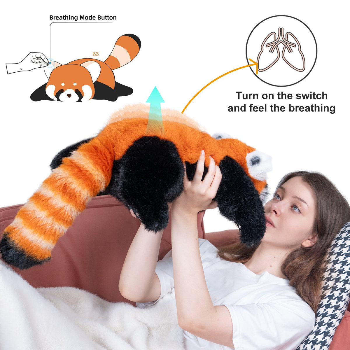 Red Panda Weighted Plush – Snuggle Toy for Relaxation - Comforting companion