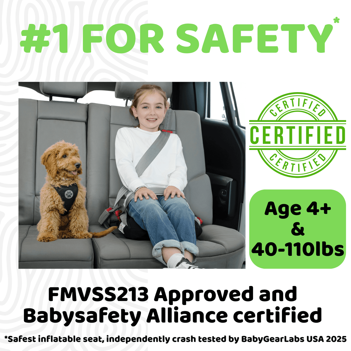 BubbleBum Inflatable Travel Booster Seat for Kids (Ages 4–11, 40 - 100lbs)