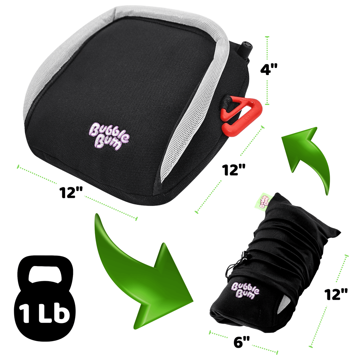 BubbleBum Inflatable Travel Booster Seat for Kids (Ages 4–11, 40 - 100lbs)