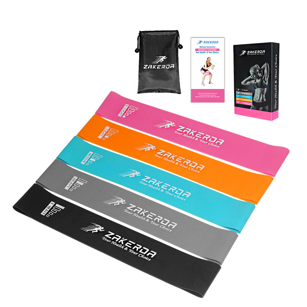 Yoga/Pilates Resistance Rubber Bands Indoor Outdoor Fitness Equipment 0.35mm-1.1mm