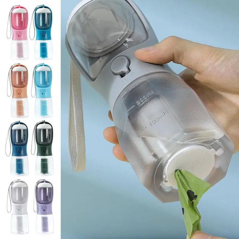 Dog Water Cup, Food Storage and Garbage (waste) Bag Three-in-one Portable Carrier
