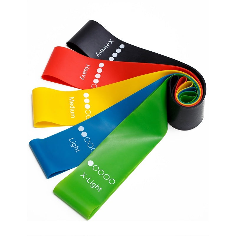 Yoga/Pilates Resistance Rubber Bands Indoor Outdoor Fitness Equipment 0.35mm-1.1mm