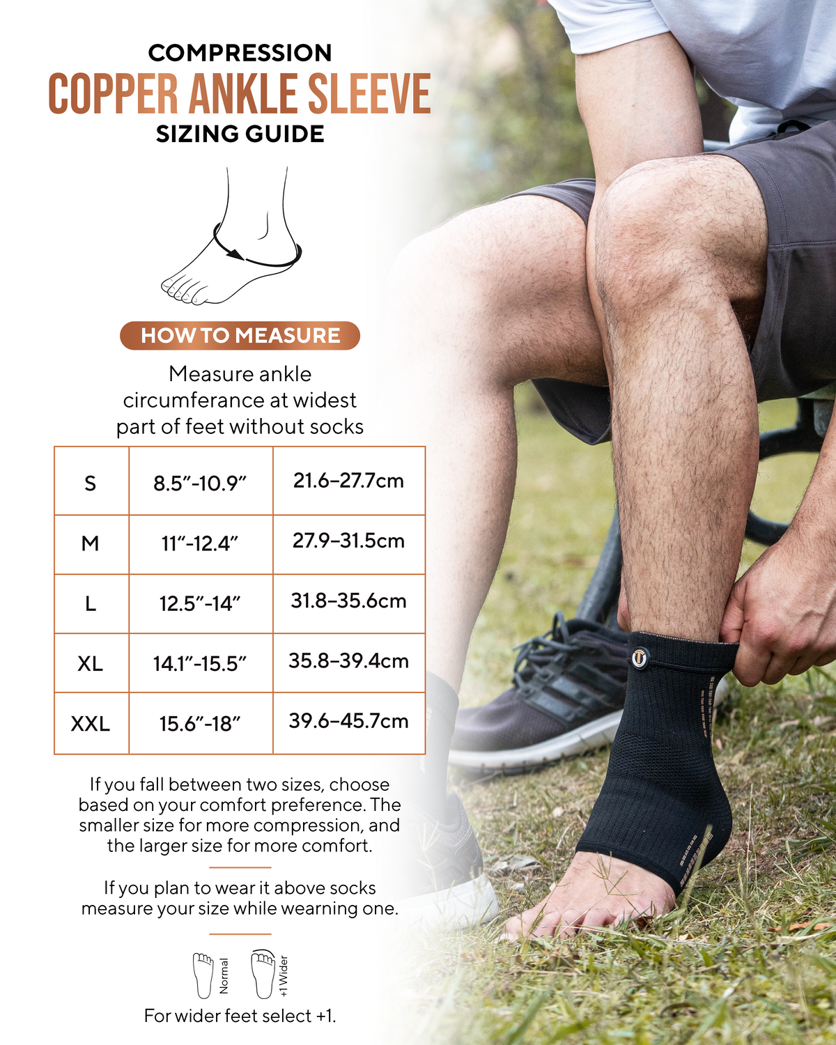 Copper Compression Ankle Brace Sleeves (2 Pack) Improve Circulation, Swelling and Mobility