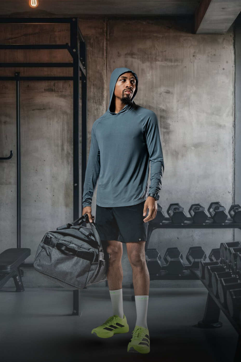 Men's Terra Recovery Element (Ash Gray) Hoodie Shirt (Soft, Breathable, lightweight, Wicking)