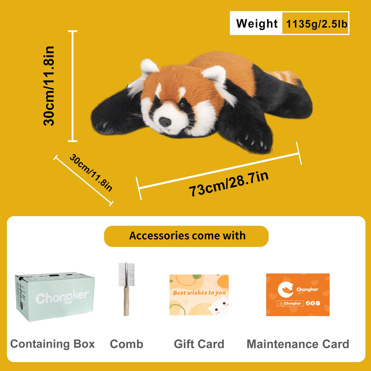 Red Panda Weighted Plush – Snuggle Toy for Relaxation - Comforting companion