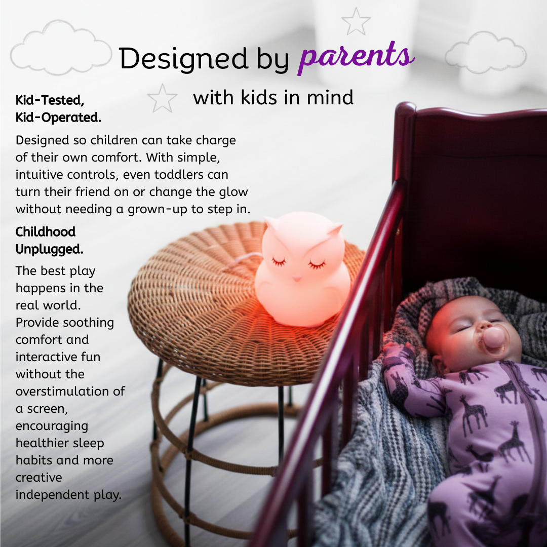 LumiPets® Opal the Owl Night Light - Designed for safety, comfort, and fun.