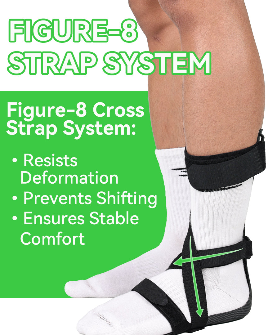 AFO Drop Foot Brace, Adjustable Ankle Support Orthosis for Stroke Recovery & Daily Mobility