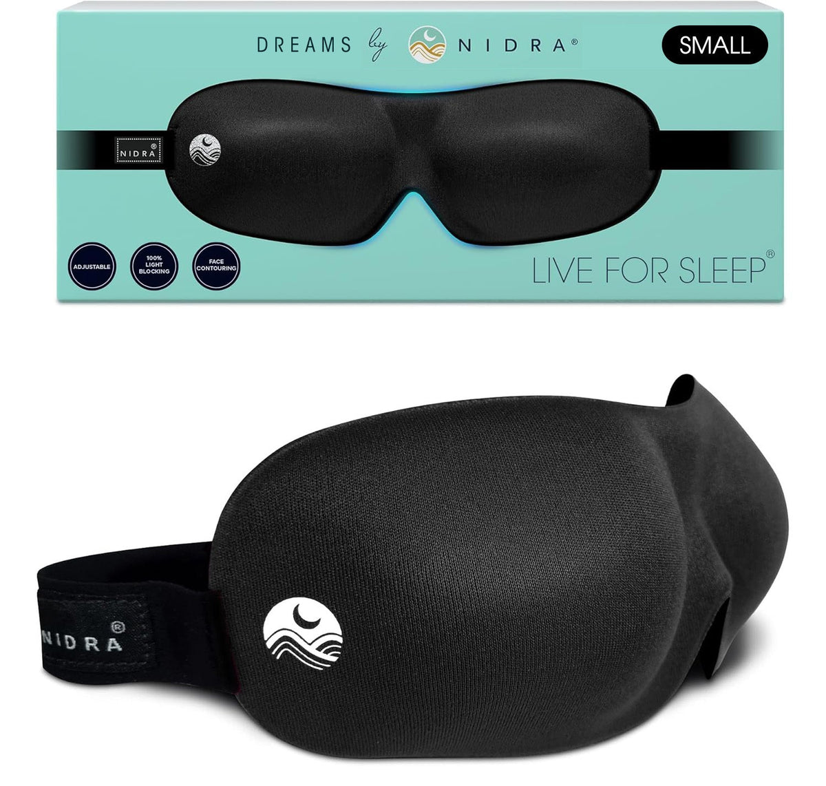 Nidra® Sleep Mask - 3D contoured eye mask designed for complete comfort in darkness