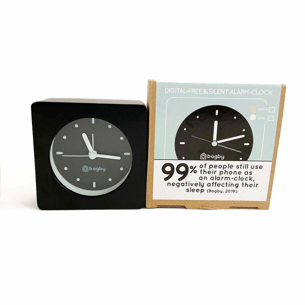 Bagby MINIMALIST - Silent Alarm Clock - Help you sleep better and wake up refreshed