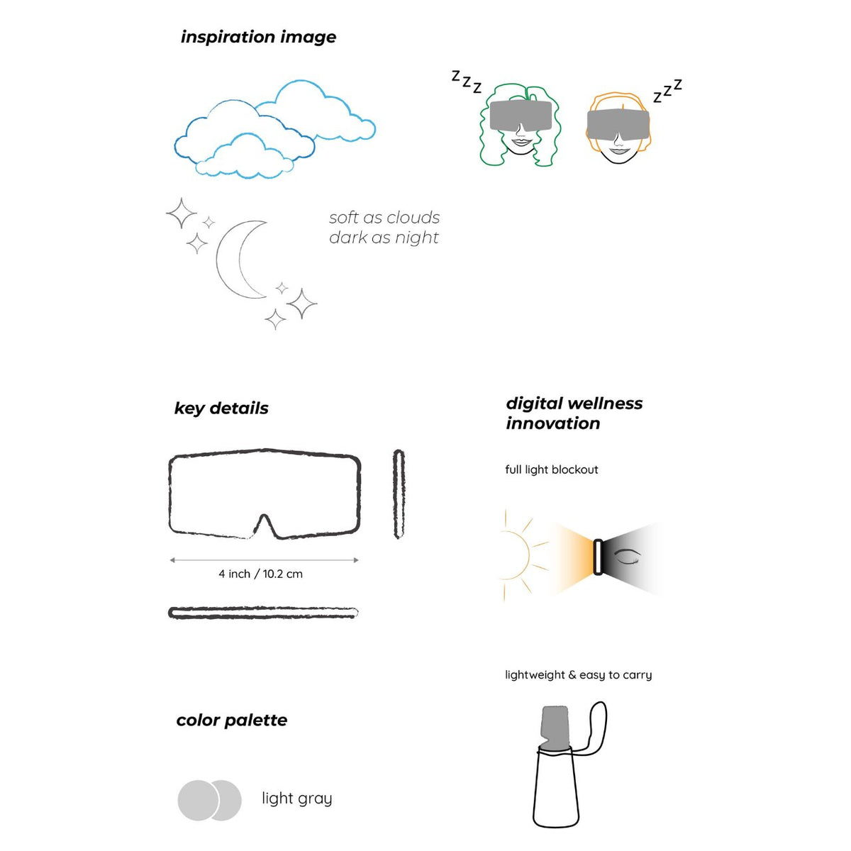 Bagby NIGHT - Sleep Mask - Fall asleep comfortably in full darkness and less noise
