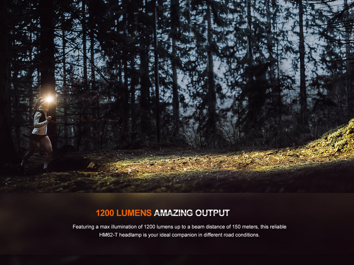 Fenix HM62-T Lightweight Trail Running/Hiking (1200 Lumen) Headlamp