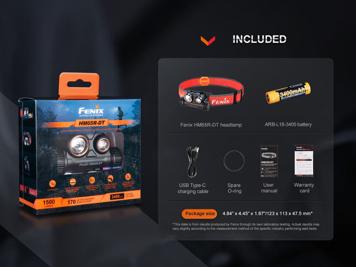Fenix HM65R-DT Trail Running/Hiking LED (1500 Lumens) Headlamp