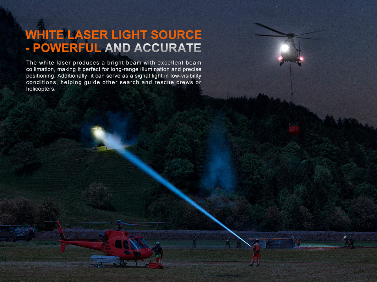 Fenix LR36R White Laser Searching Flashlight (10,000 Lumen) Rechargeable (Black)