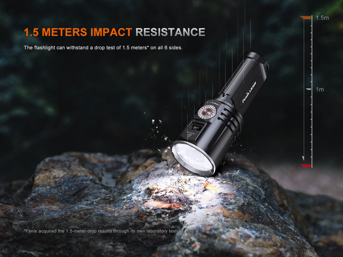 Fenix LR36R White Laser Searching Flashlight (10,000 Lumen) Rechargeable (Black)