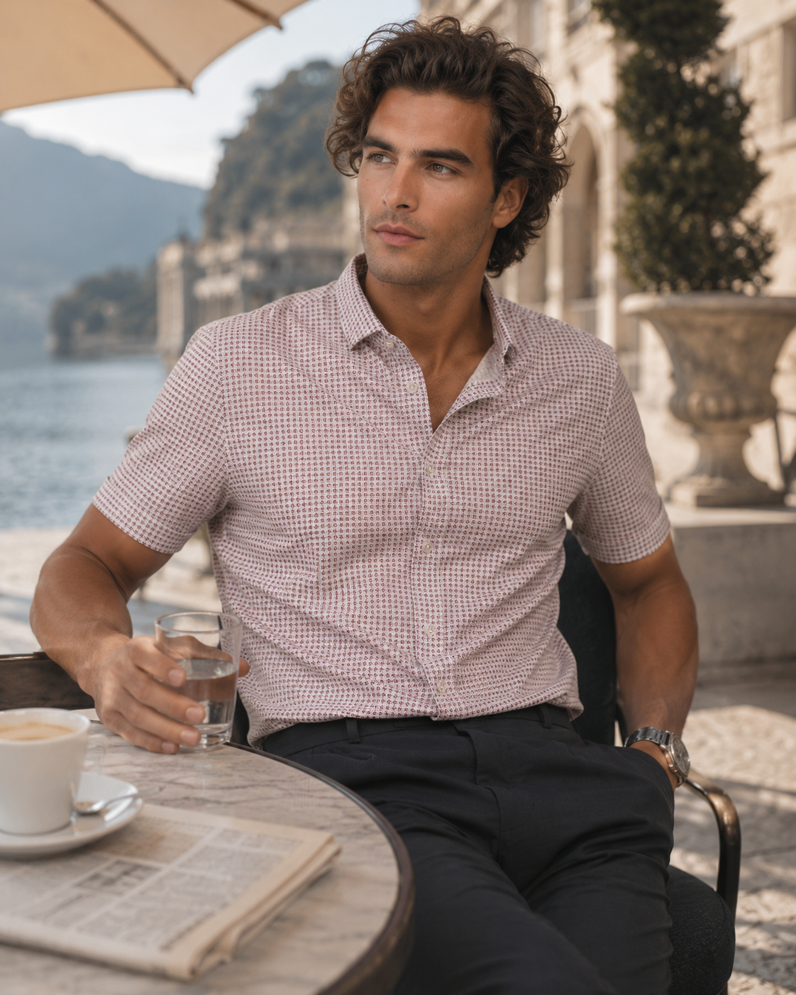 Live Wire Short Sleeve Casual Dress Shirt (breathable, cool, comfort)