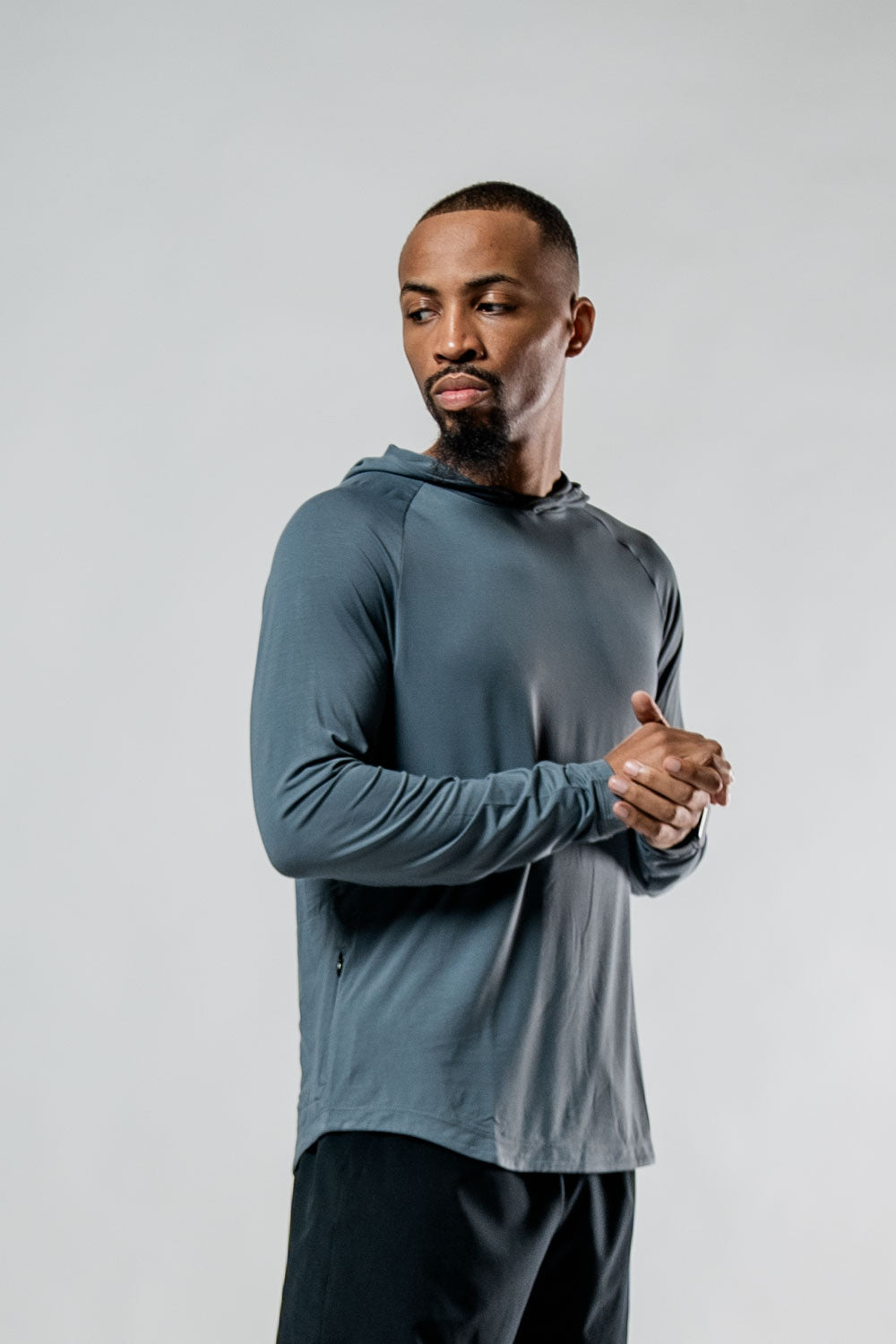 Men's Terra Recovery Element (Ash Gray) Hoodie Shirt (Soft, Breathable, lightweight, Wicking)