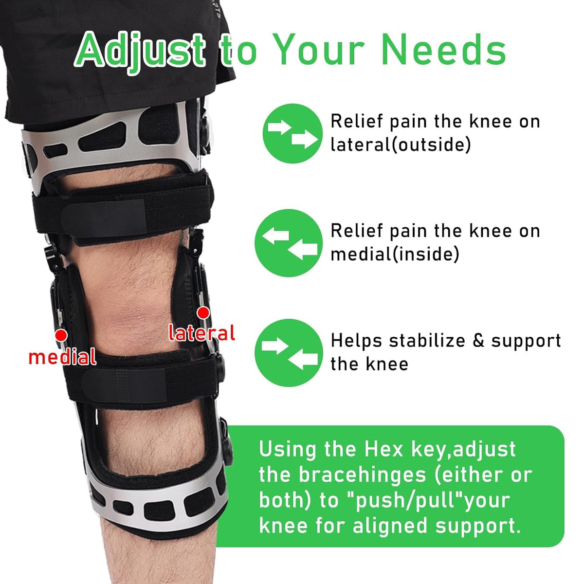 OA Unloader Knee Brace - Double Upright - Targeted Pain Relief and Joint Protection