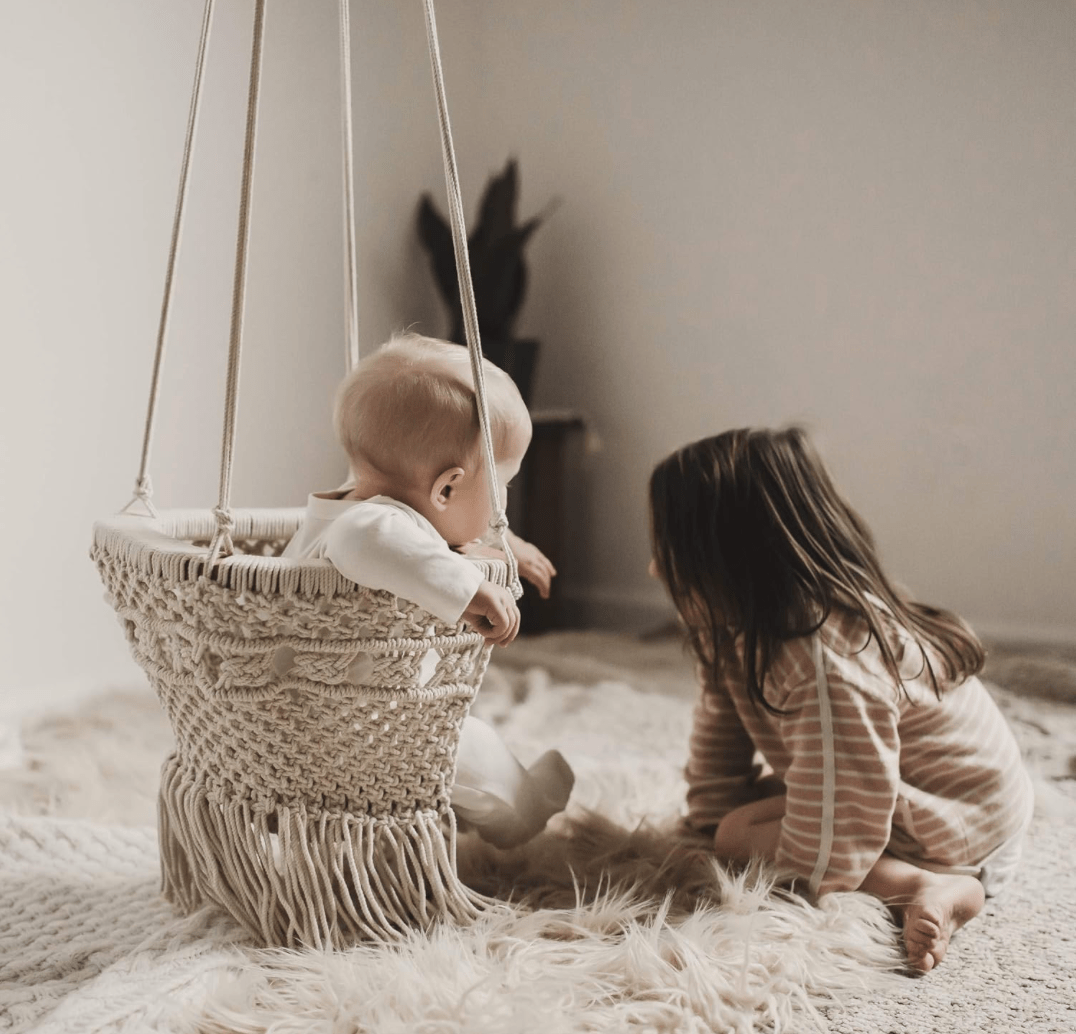 Macrame Baby Swing - Cozy, stylish, and safe place to play