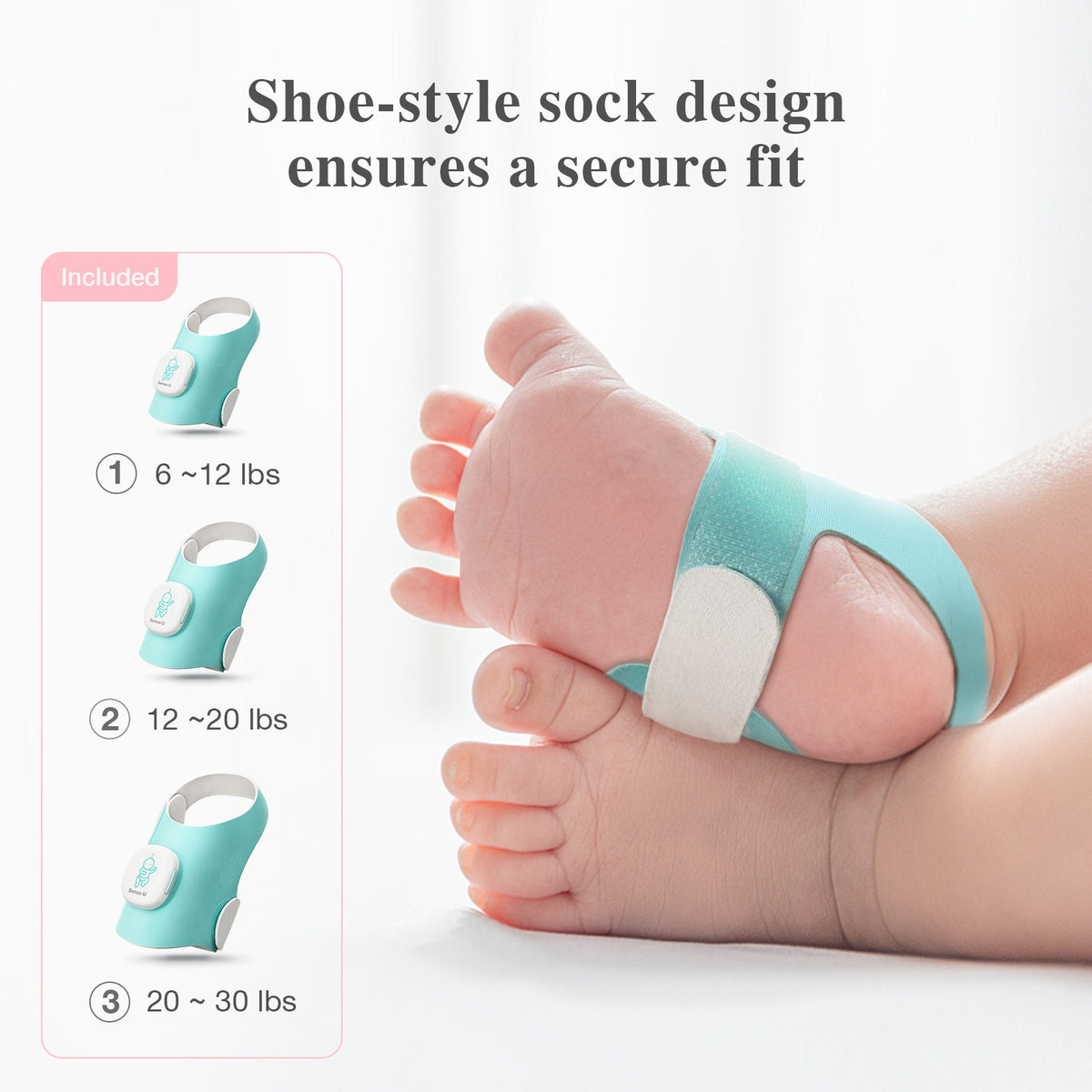Smart Sock Shoe O2 - Baby Sleep and Wellness Monitor