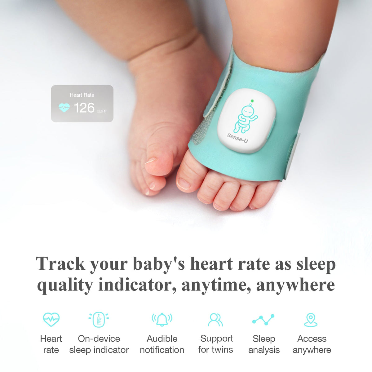 Smart Sock Shoe O2 - Baby Sleep and Wellness Monitor
