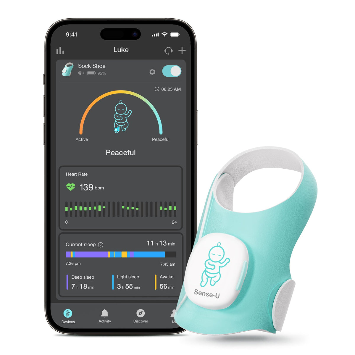 Smart Sock Shoe O2 - Baby Sleep and Wellness Monitor