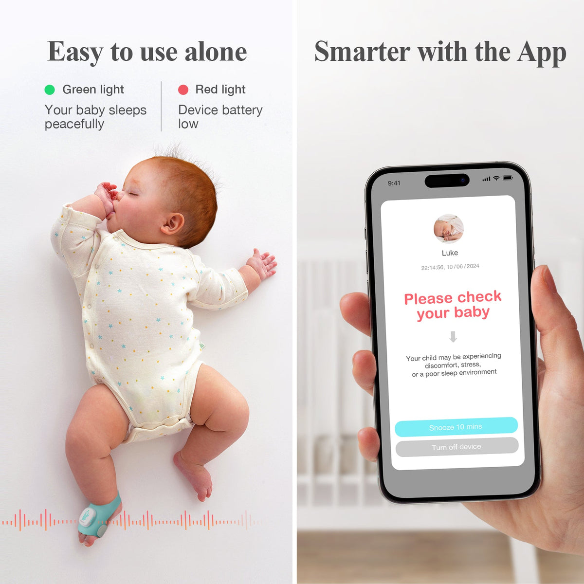 Smart Sock Shoe O2 - Baby Sleep and Wellness Monitor