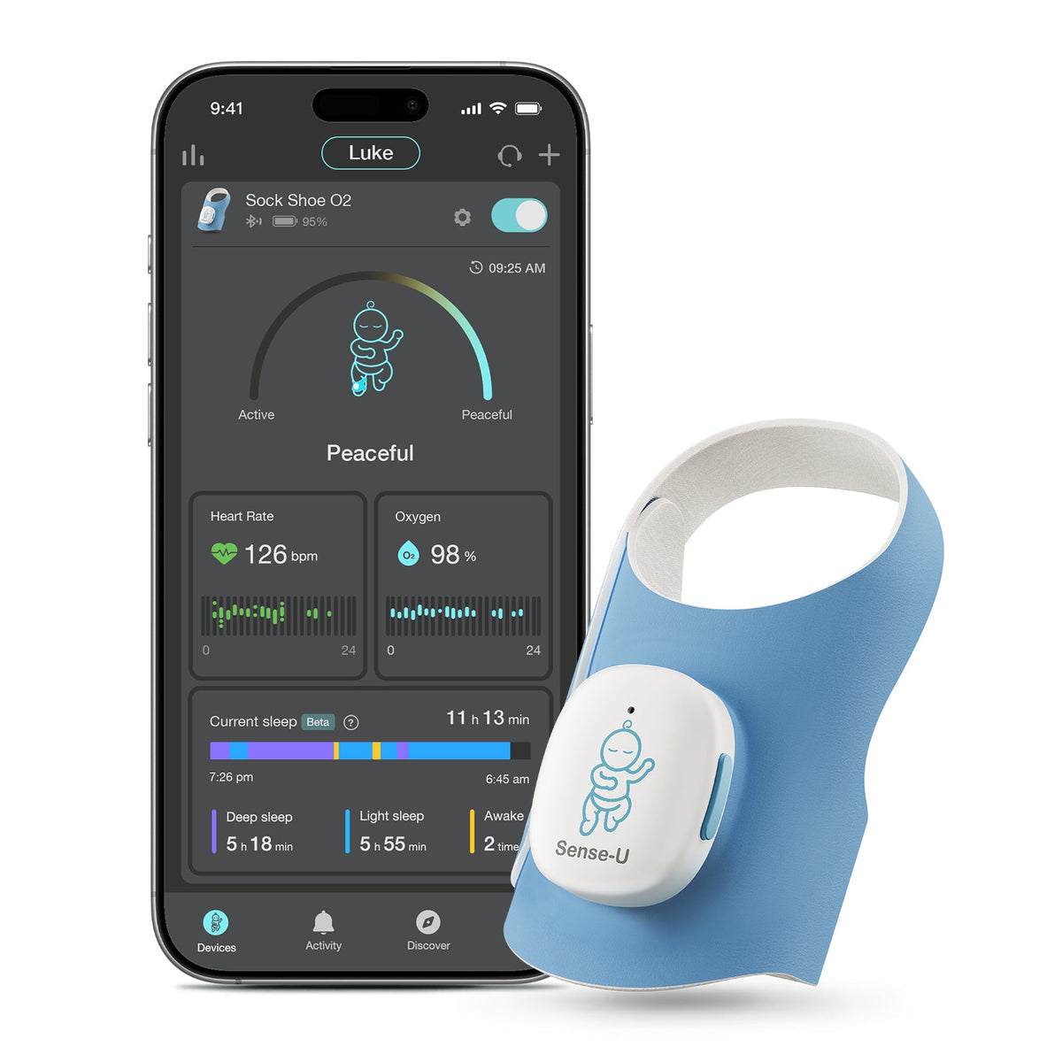 Smart Sock Shoe O2 - Baby Sleep and Wellness Monitor