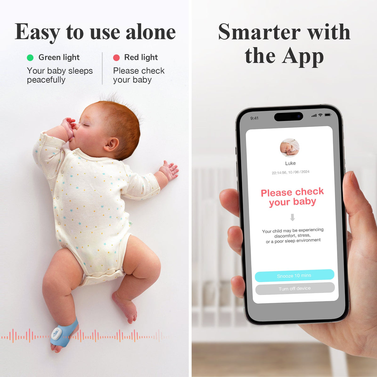 Smart Sock Shoe O2 - Baby Sleep and Wellness Monitor