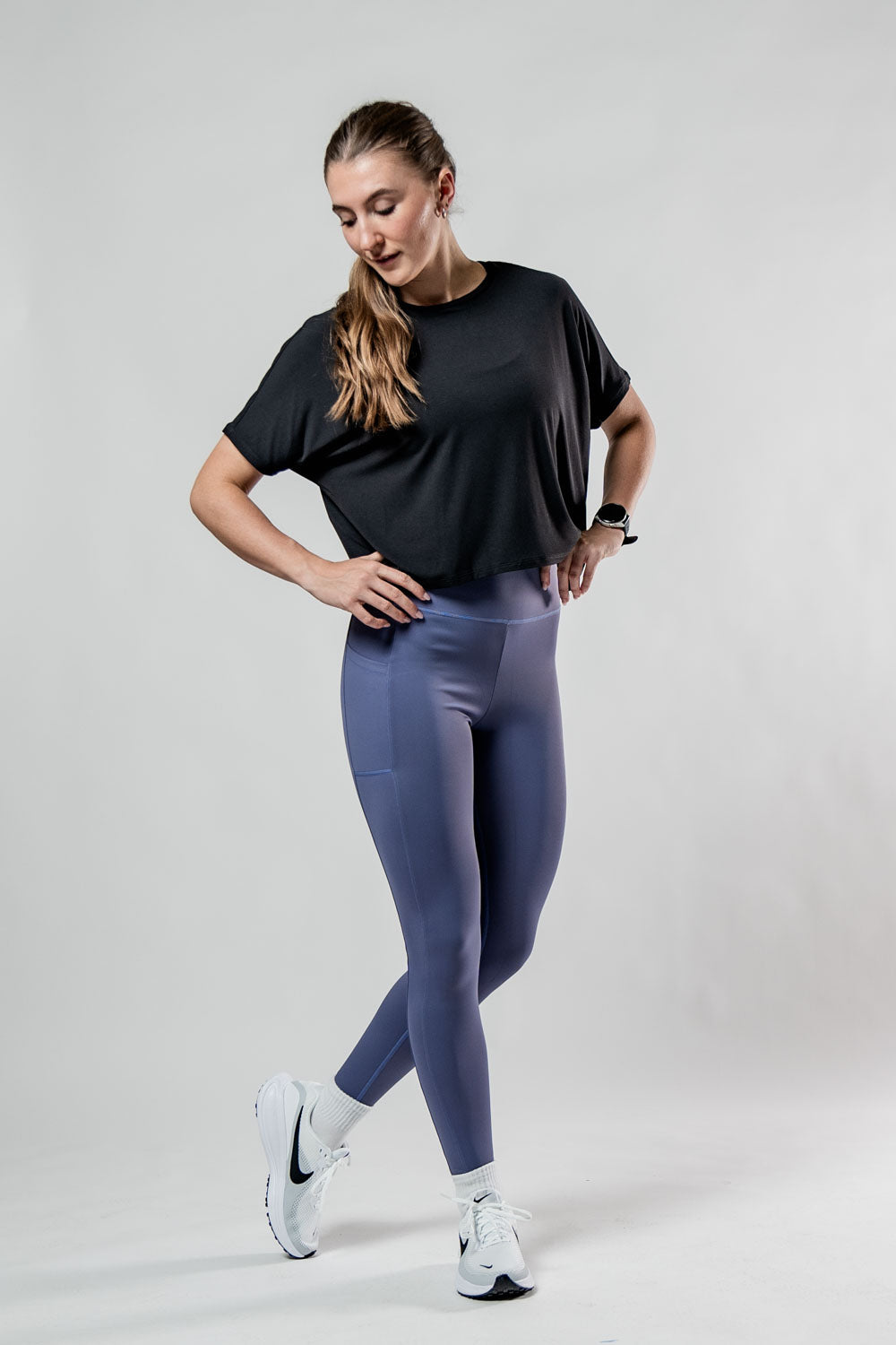 Women's (Black) Terra Recovery Drift Crop (Soft, Breathable, Wicking, Lightweight)