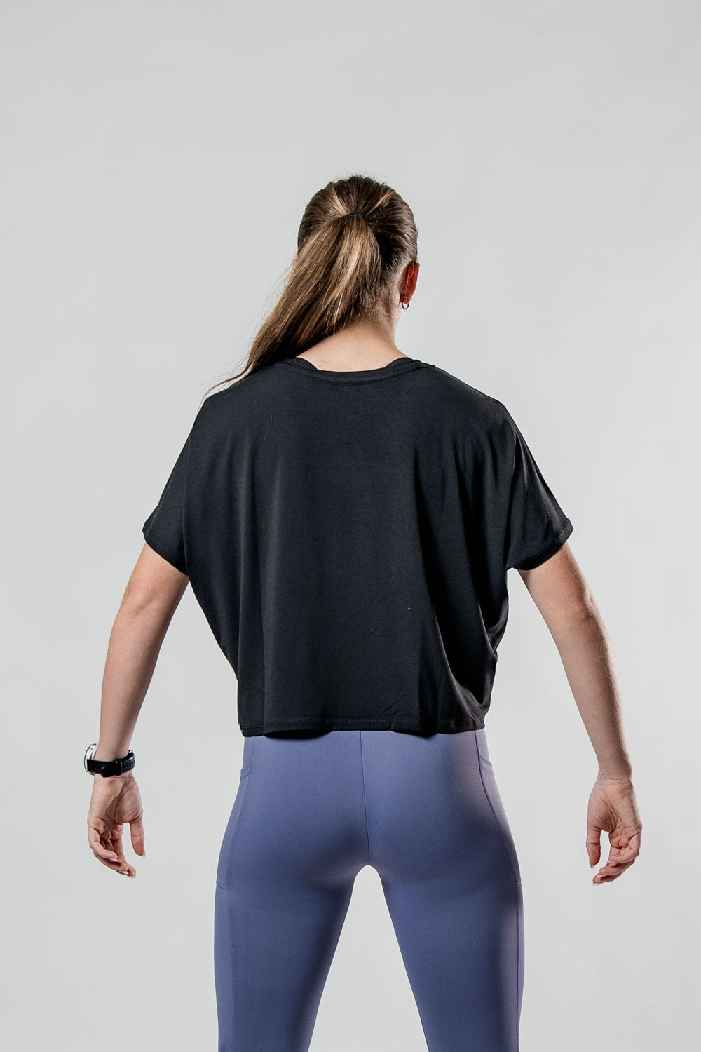 Women's (Black) Terra Recovery Drift Crop (Soft, Breathable, Wicking, Lightweight)