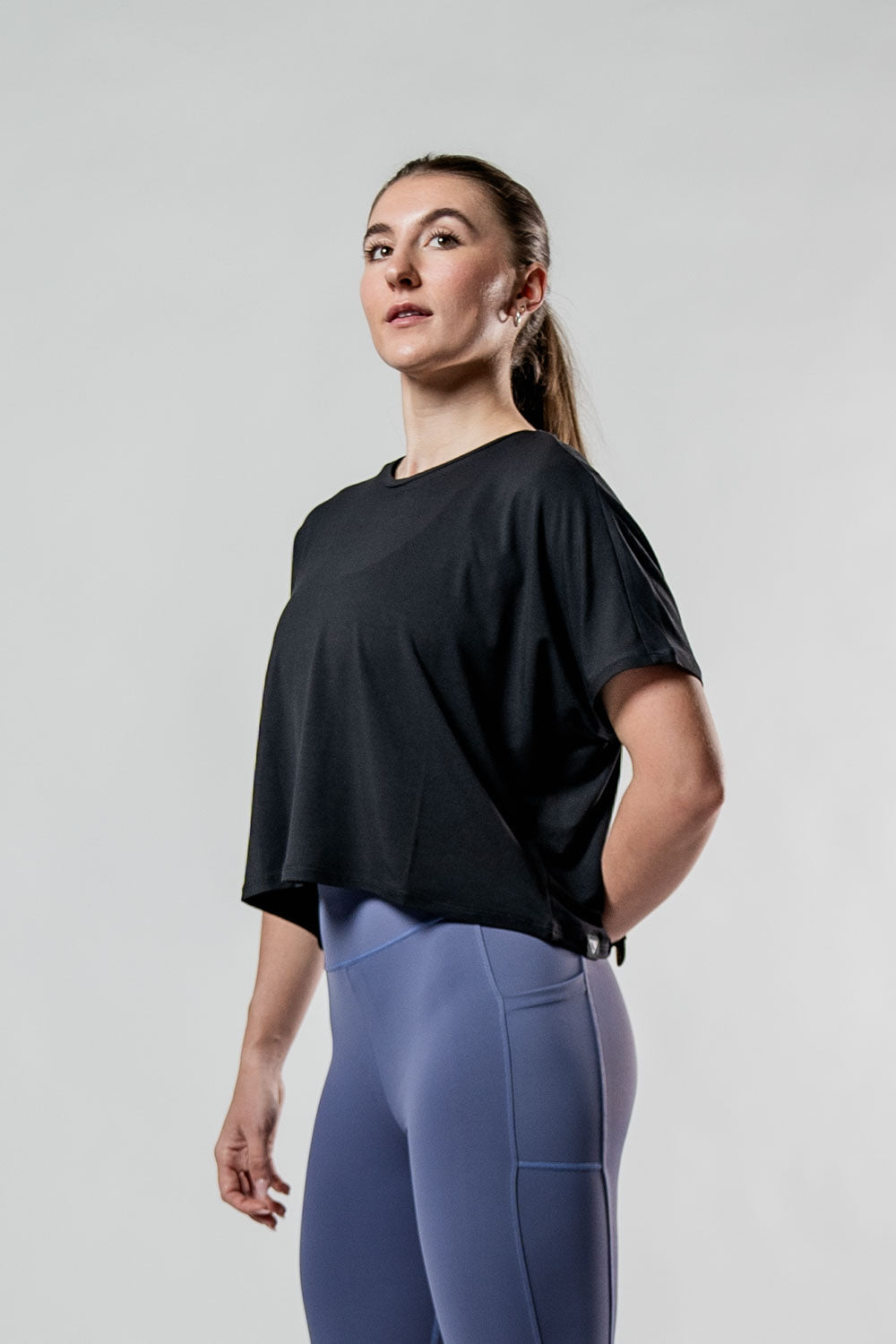 Women's (Black) Terra Recovery Drift Crop (Soft, Breathable, Wicking, Lightweight)