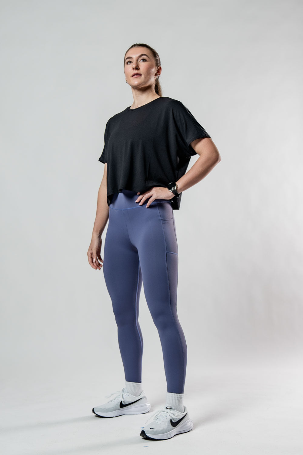 Women's (Black) Terra Recovery Drift Crop (Soft, Breathable, Wicking, Lightweight)