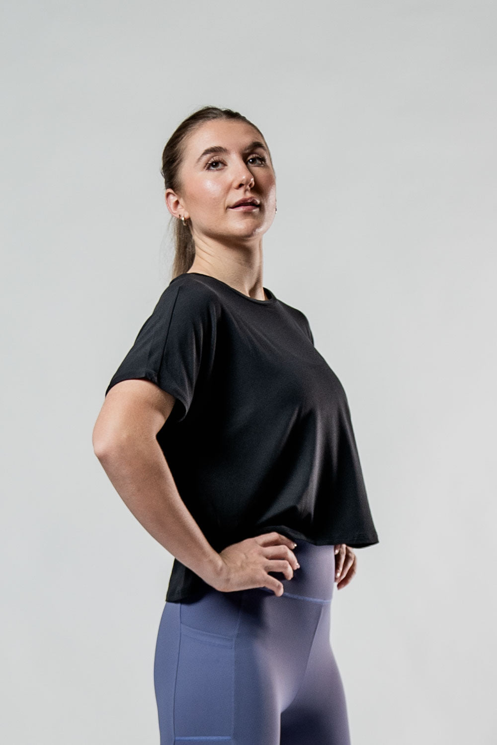 Women's (Black) Terra Recovery Drift Crop (Soft, Breathable, Wicking, Lightweight)
