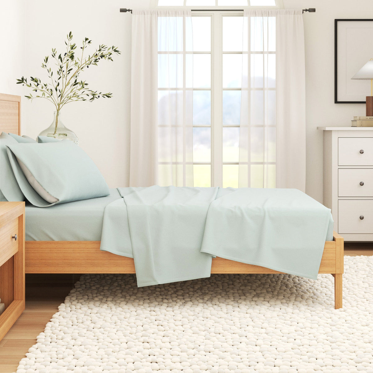 Cotton Solid Flannel Sheet - Nordic Collection