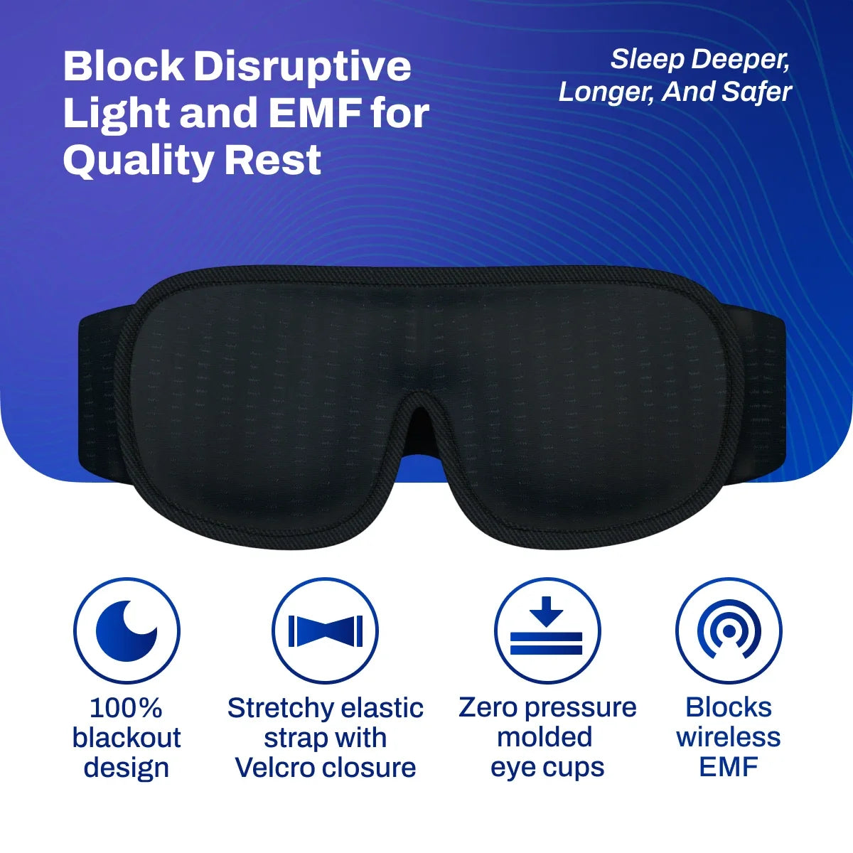 EMF Radiation Protection Sleep Mask - Sleep deeper, longer, and safer.