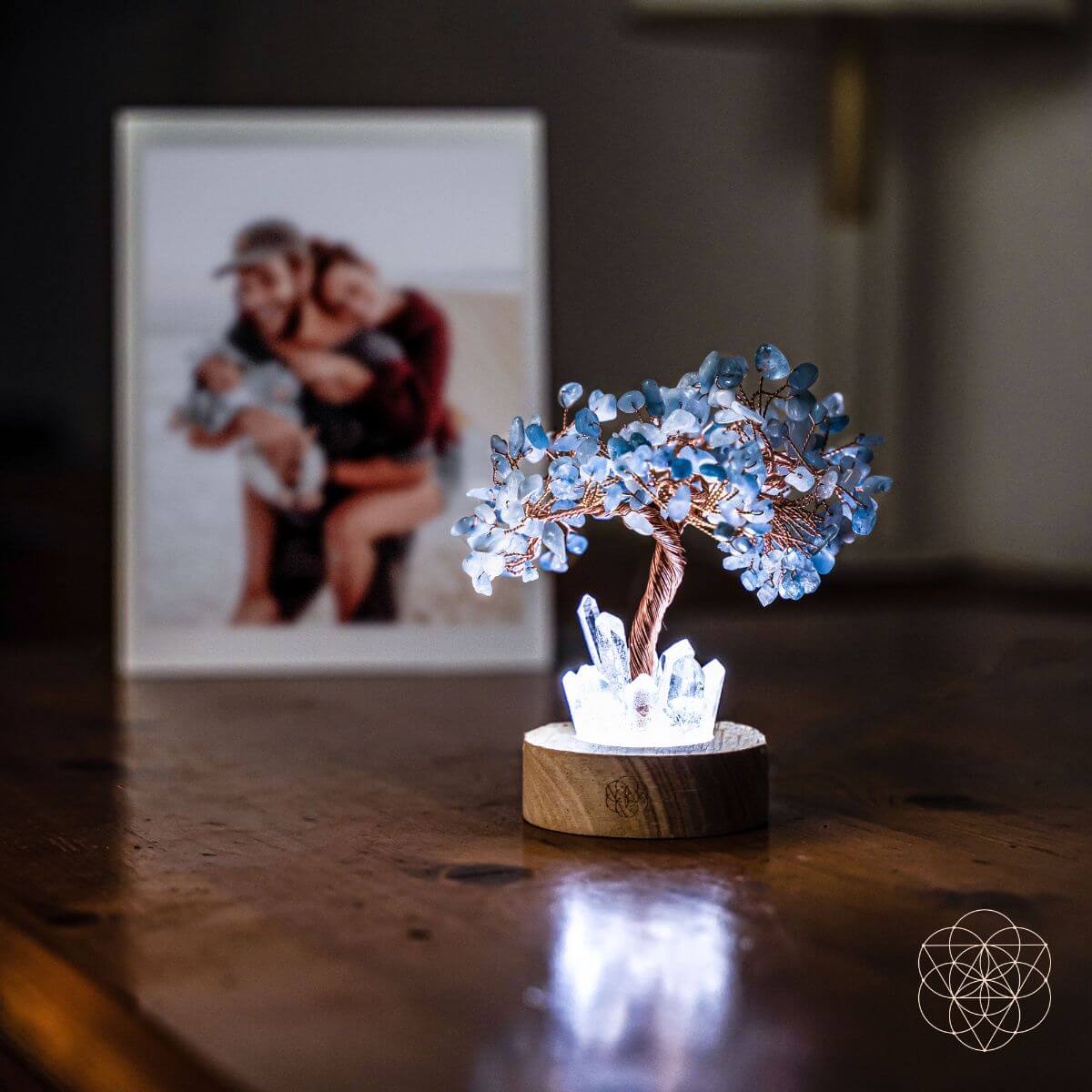 Guardian Angel Lamp of Protection - Aquamarine Tree - Rest and Heal
