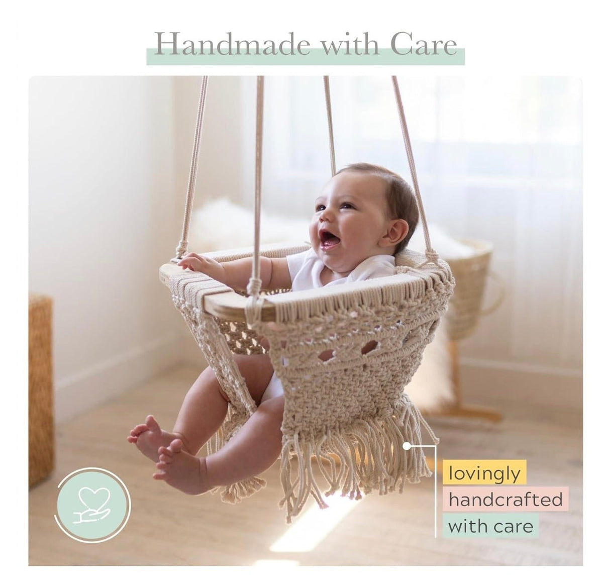 Macrame Baby Swing - Cozy, stylish, and safe place to play
