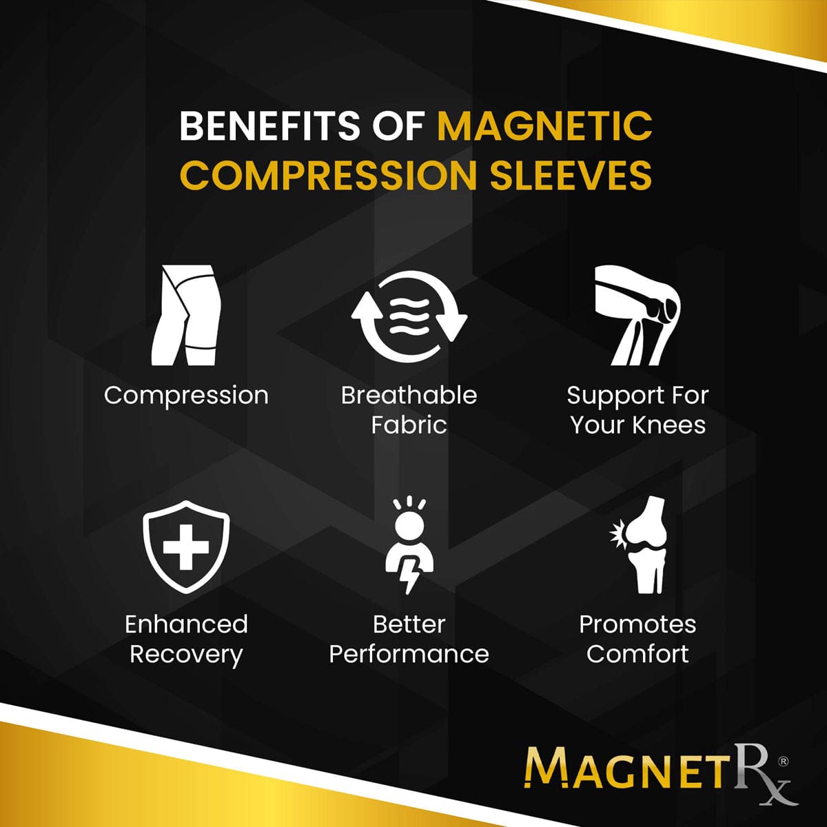 Magnetic Therapy Knee Compression Sleeves (Pair) Improve Circulation for Fast Recovery