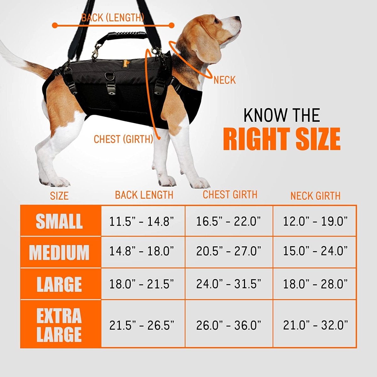 NeoAlly 5-in-1 Sturdy Dog Lift Harness Full Body Support (Size Small - XLarge)